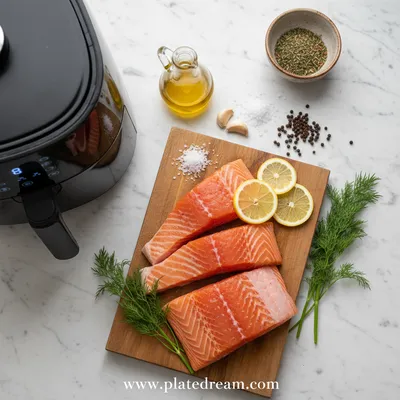 Air Fryer Salmon - Best Damn Recipe - cooking process