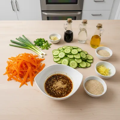 Asian Carrot & Cucumber Salad – 15-Minute Flavor Fix - cooking process