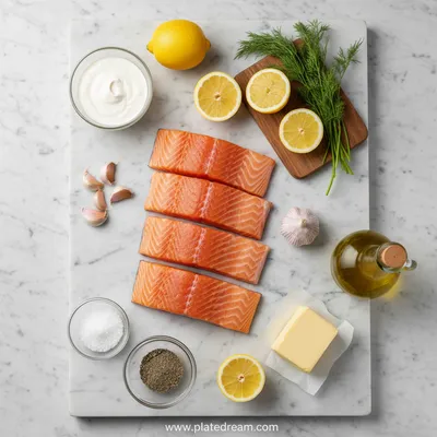 Baked Salmon With Lemon Butter Cream Sauce - cooking process