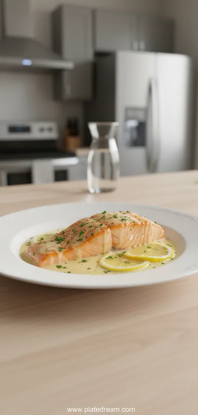 Baked Salmon With Lemon Butter Cream Sauce