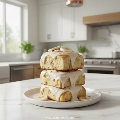 Banana Bread Cinnamon Rolls with Cream Cheese Frosting