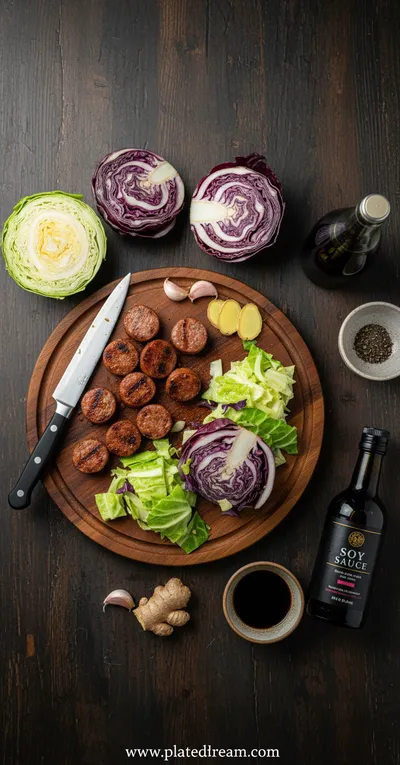 Beef Sausage and Cabbage Stir Fry – Quick 30-Minute Meal - cooking process