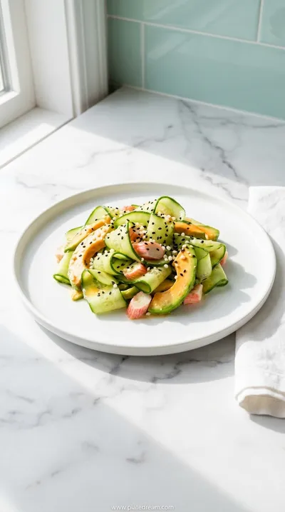 Easy California Roll Cucumber Salad