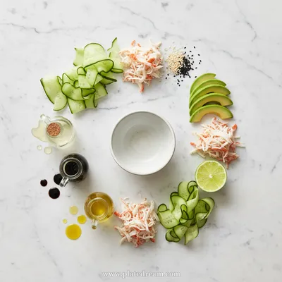 Easy California Roll Cucumber Salad - cooking process
