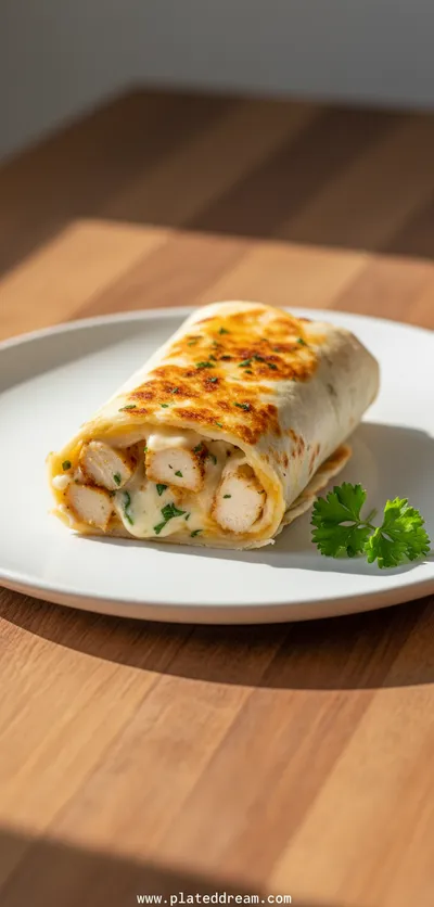Cheesy Garlic Chicken Wraps