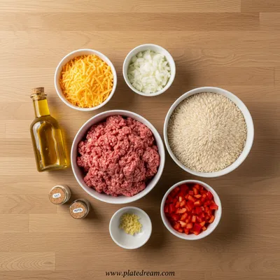 Cheesy Ground Beef & Rice Casserole - cooking process