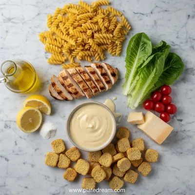 20-Minute Chicken Caesar Pasta Salad - cooking process