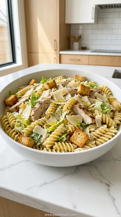20-Minute Chicken Caesar Pasta Salad
