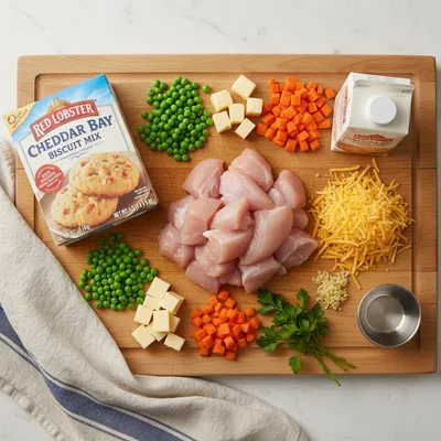 Easy Chicken Cobbler Dinner Casserole - cooking process
