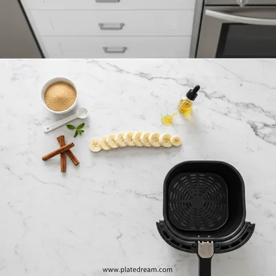 Cinnamon-Sugar Air Fryer Banana Chips - cooking process