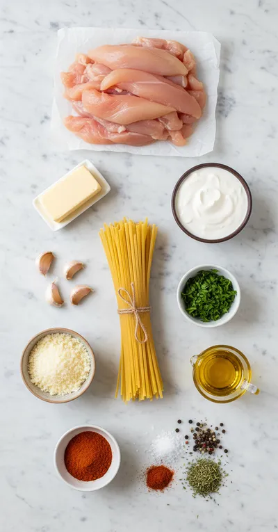 Cowboy Butter Chicken Linguine - cooking process