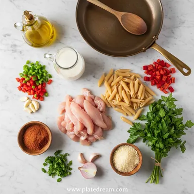 Creamy Cajun Chicken Pasta - cooking process