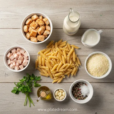 Creamy Chicken Turkey Ranch Pasta - cooking process