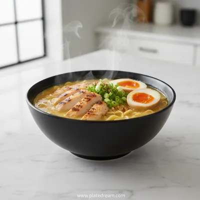 Creamy Garlic Chicken Ramen – Easy Dinner Recipe