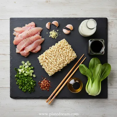 Creamy Garlic Chicken Ramen – Easy Dinner Recipe - cooking process