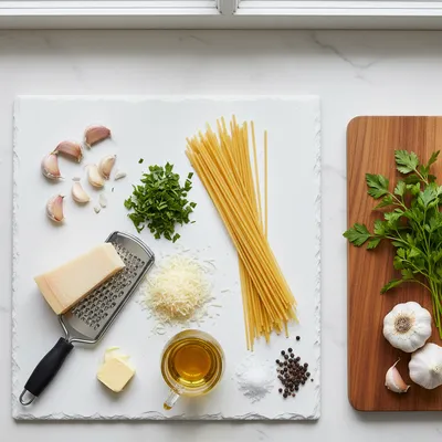 Creamy Garlic Parmesan Spaghetti - cooking process