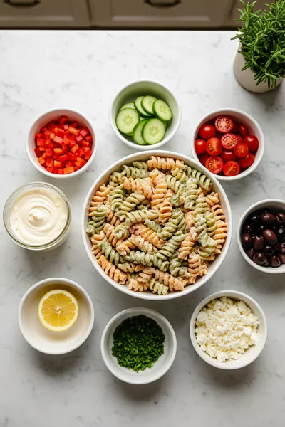 Creamy Italian Pasta Salad - cooking process