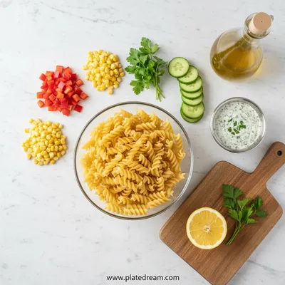 Creamy Pasta Salad Recipe - cooking process