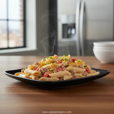 Creamy Rotel Pasta With Ground Beef