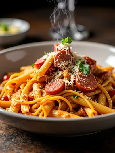 Creamy Spicy Cajun Sausage Pasta Quick Weeknight Dinner