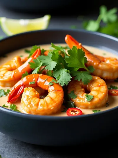 Creamy Thai Coconut Shrimp Curry - ready to serve
