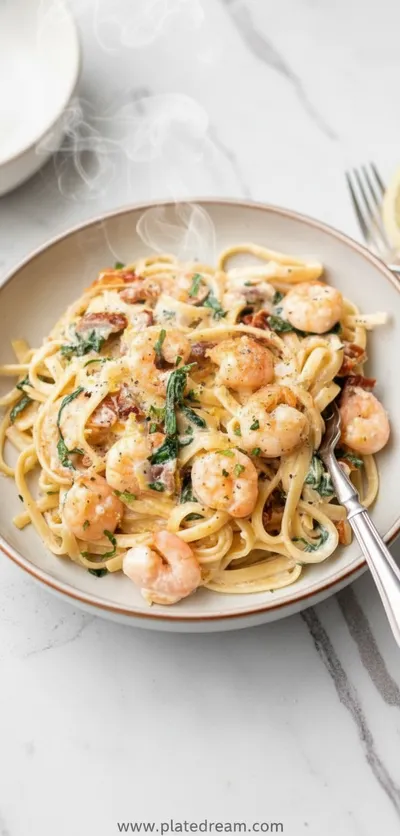 Creamy Tuscan Shrimp Linguine