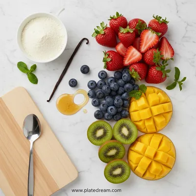 Creamy Vanilla Pudding Fruit Salad - cooking process