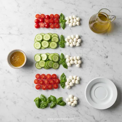 Cucumber Caprese Salad – Easy Healthy Recipe - cooking process