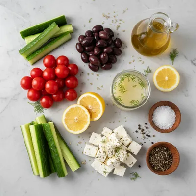 Cucumber Feta Salad With Lemon Greek Vinaigrette - cooking process