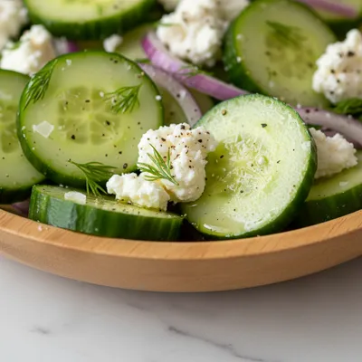 Cucumber Feta Salad With Lemon Greek Vinaigrette