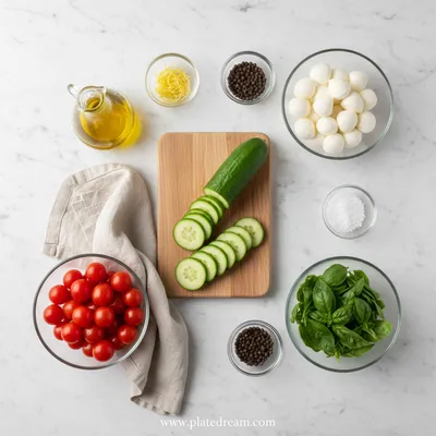 Quick Cucumber Mozzarella Salad - cooking process