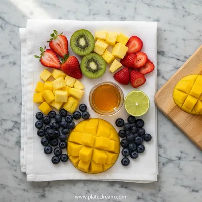 Fruit Salad with Honey Lime Dressing – Fresh & Easy - cooking process