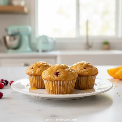 Gluten-Free Cranberry Orange Muffins with Orange Glaze