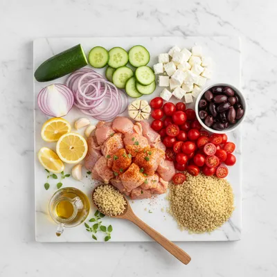 Greek Chicken Bowls – Easy Meal Prep Delight - ingredients preparation