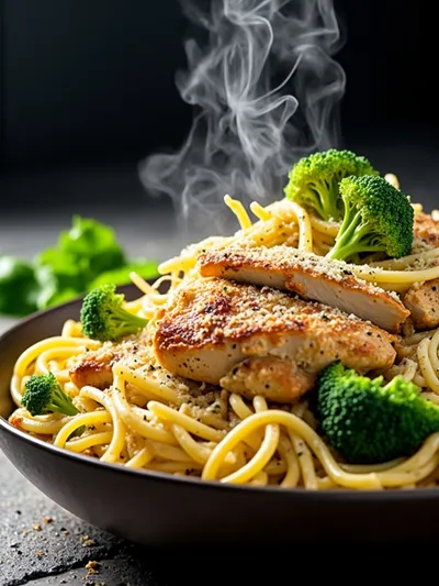 High Protein Rotisserie Chicken Broccoli Pasta