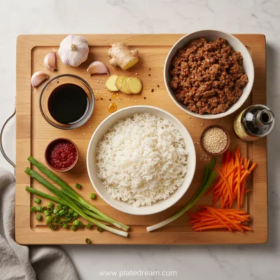 Korean Ground Beef Bowl - cooking process