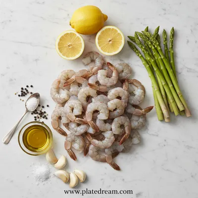 Lemon Garlic Shrimp and Asparagus - cooking process