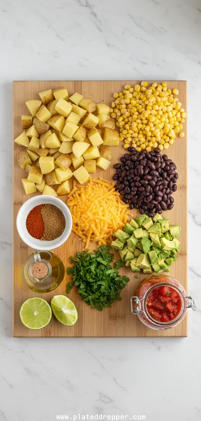 Loaded Potato Taco Bowl - cooking process