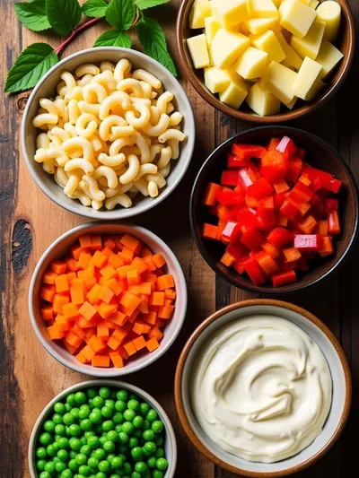 Macaroni Hawaiian Salad – Easy Classic Recipe - ingredients preparation