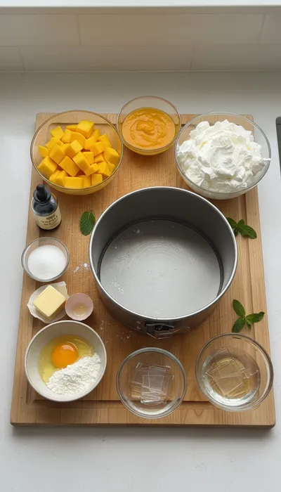 Mango Mousse Cake - cooking process