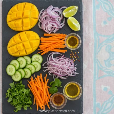 Mango Salad – Fresh and Easy Summer Dish - cooking process