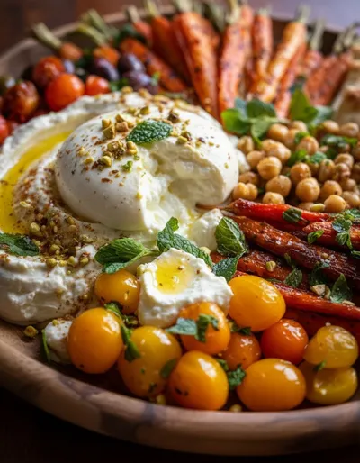 Mediterranean Burrata Roasted Carrot Board