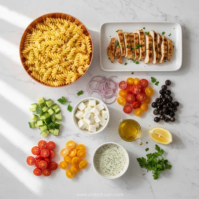 Mediterranean Chicken Pasta Salad - cooking process