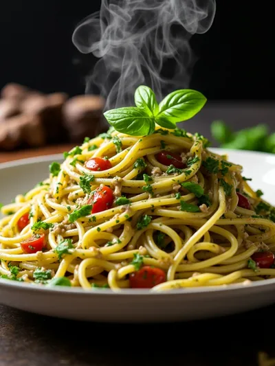 Mediterraner Nudelsalat Mit Pesto