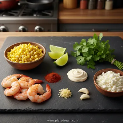 Mexican Street Corn and Shrimp - cooking process