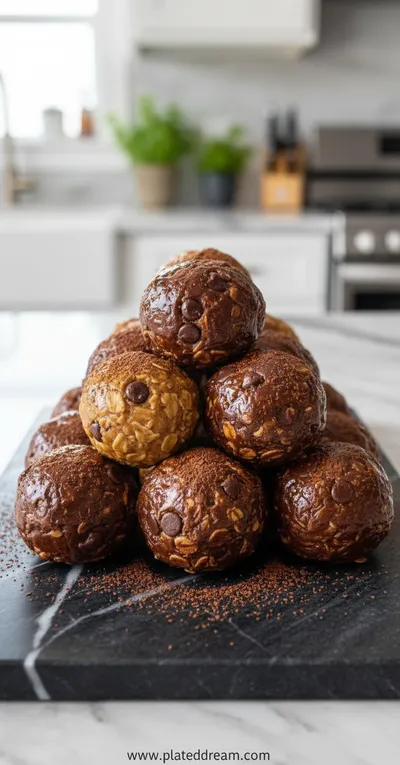 No-Bake Chocolate Peanut Butter Protein Balls