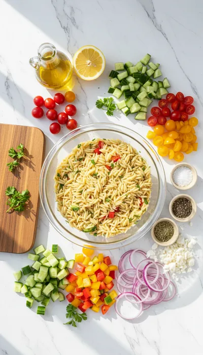 Orzo Pasta Salad Recipe - cooking process