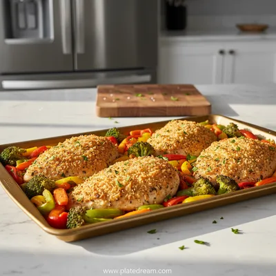 Parmesan Crusted Chicken Sheet Pan Dinner