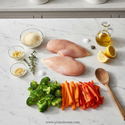 Parmesan Crusted Chicken Sheet Pan Dinner - cooking process