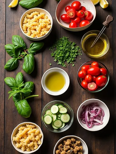 Pasta Salad Cups: Fresh Easy Lunch - ingredients preparation